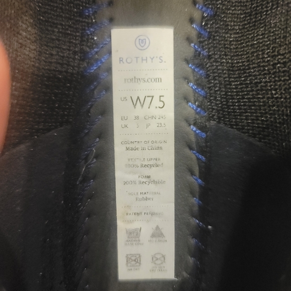 Rothy's Black Round Toe Flats size 7.5 - Picture 8 of 10